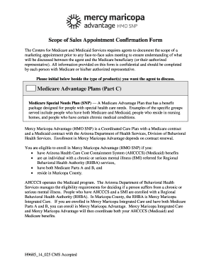 Medicare Advantage Scope of Appointment Form