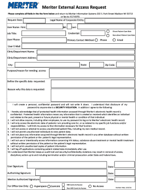 Meriter External Access Request Form