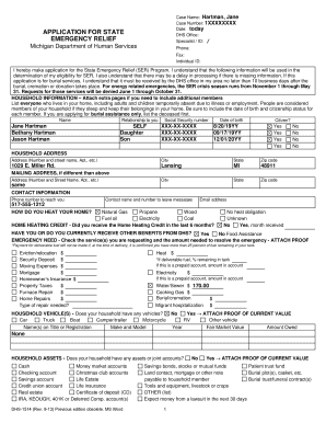 Michigan State Emergency Relief Application