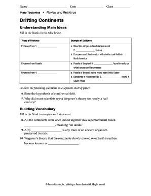 Plate Tectonics Review Worksheet