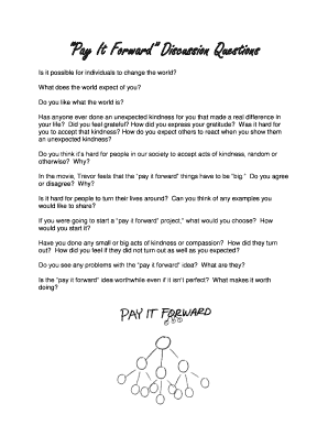 Pay It Forward Discussion Questions