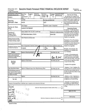 US Federal Executive Branch Financial Disclosure Report