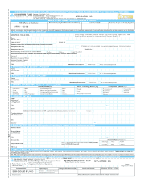 SBI Mutual Fund Application Form