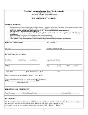Peace River Employment Application