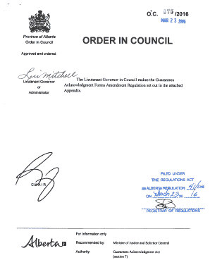Guarantees Acknowledgment Certificate