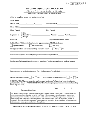 Election Inspector Application