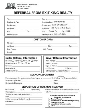 Real Estate Referral Form