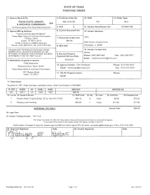 Texas State Purchase Order