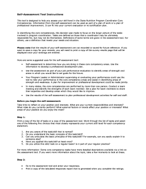 State Nutrition Program Coordinator Self-Assessment Tool