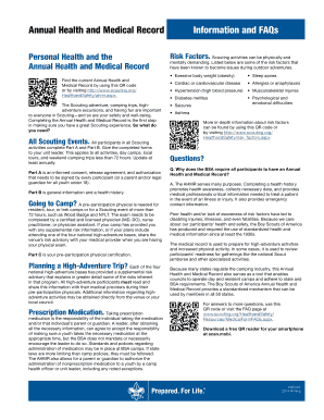 Annual Health and Medical Record Form
