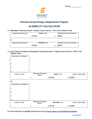 Sonoma County Energy Independence Program Eligibility Calculator