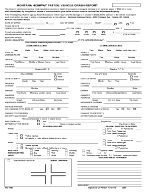 Montana Highway Patrol Vehicle Crash Report