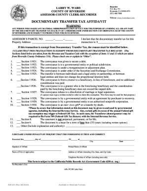 California Documentary Transfer Tax Affidavit