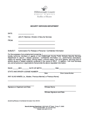 Authorization For Release of Personal Confidential Information