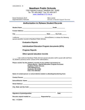 Authorization to Release Student Records