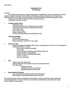 IVC Nursing Case Study Form