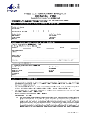 Invesco Select Retirement Fund Change of Particulars Form