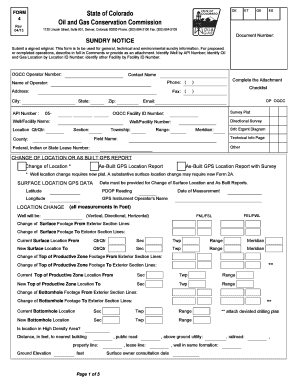Colorado Sundry Notice Form 4