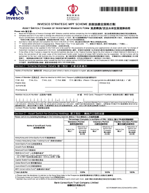 Invesco MPF Asset Switch Form