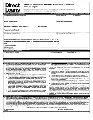 Federal Direct Graduate PLUS Loan Application