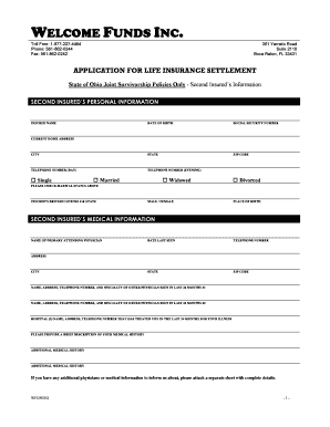 Ohio Life Insurance Settlement Application