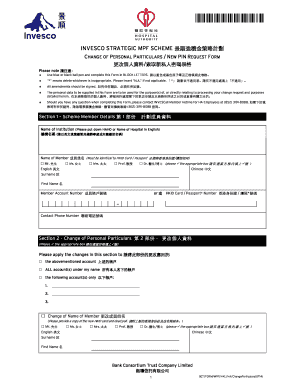 MPF Change of Personal Particulars Form