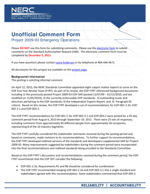 Unofficial Comment Form