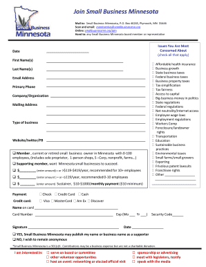 Small Business Minnesota Membership Application