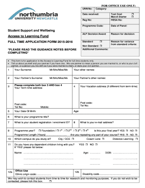 Access to Learning Fund Application Form
