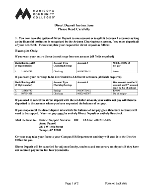 Direct Deposit Authorization Form