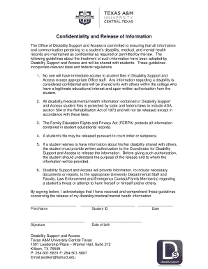 Confidentiality and Release of Information Agreement
