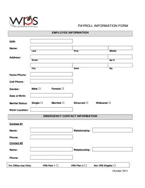Payroll Information Form