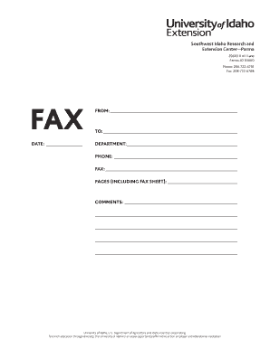 University of Idaho Fax Cover Sheet