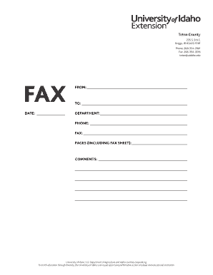 University of Idaho Fax Cover Sheet