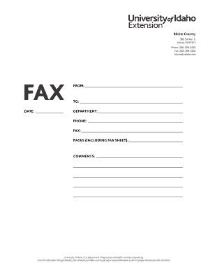 University of Idaho Fax Cover Sheet