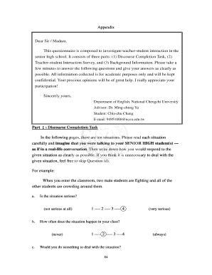 Market research worksheet - Appendix Dear Sir Madam - National Chengchi University - nccur lib nccu edu