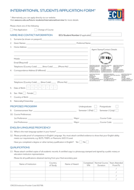 International Students Application Form