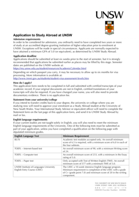 UNSW Study Abroad Application Form