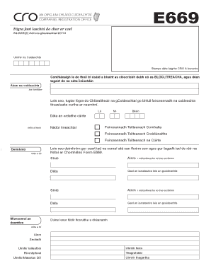 Company Strike Off Notice Form E669