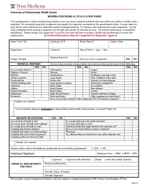 Respirator Medical Evaluation Form