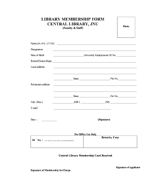 Library Membership Form