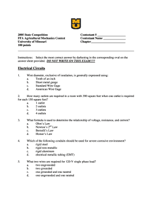 FFA Agricultural Mechanics Contest Exam