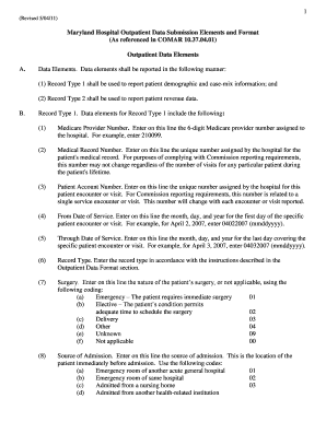 Maryland Hospital Outpatient Data Submission Form