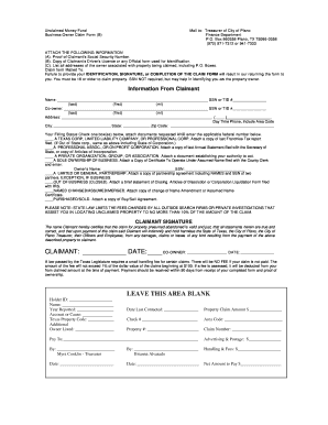 Business Owner Claim Form