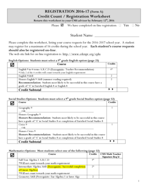 2016-17 Student Registration Form
