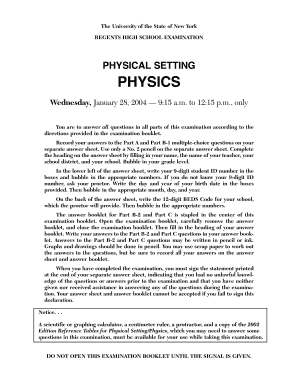 New York Regents Physics Exam