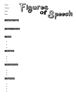Figures of Speech Worksheet