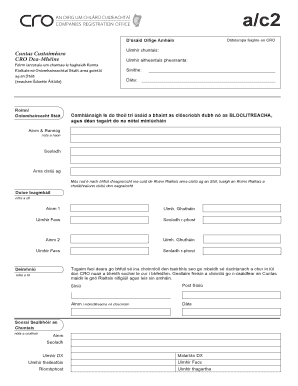 Irish Company Registration Office Single Stamp Account Application Form