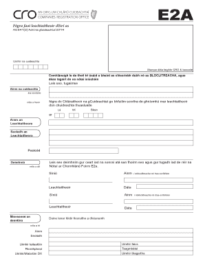 Ireland Company Resignation of Director Form