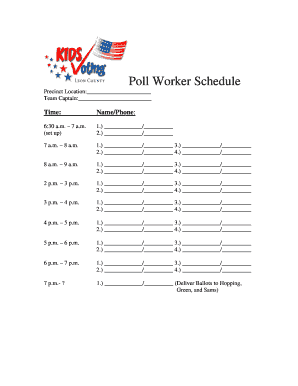 Poll Worker Schedule Form